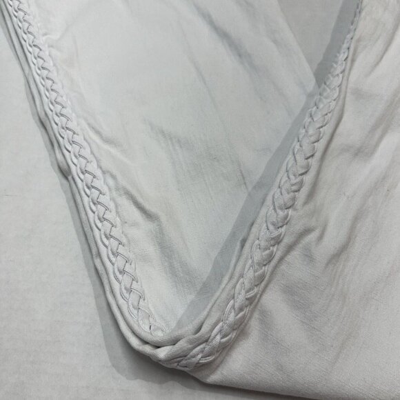 Anlo Womens 26 White Flare Leg Jeans Denim with Braided Sides Boho Festival - Picture 2 of 9